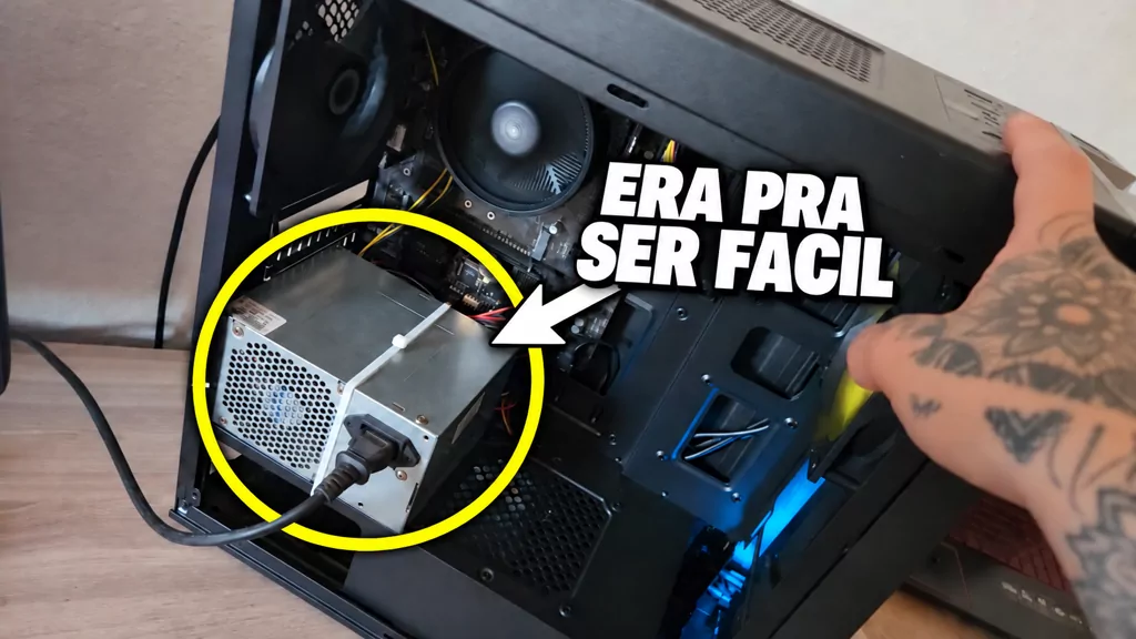 Computador aberto durante diagnóstico avançado da Teracore